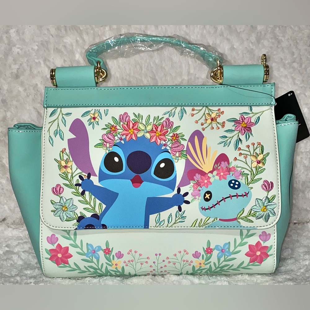 Loungefly Disney Lilo & Stitch Floral Stitch & Scrump Handbag